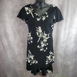 Dressbarn Floral Short Sleeve Midi Length Women's Dress Size 14